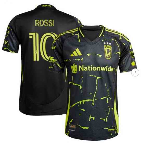 Men's Columbus Crew Diego Rossi adidas Black 2025 The Goosebumps Kit Authentic Player Jersey